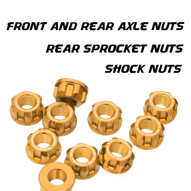 Fits Honda Monkey 125 Z125M 2022 Billet Nuts Kit Set For Axle Sprocket Shock Nut