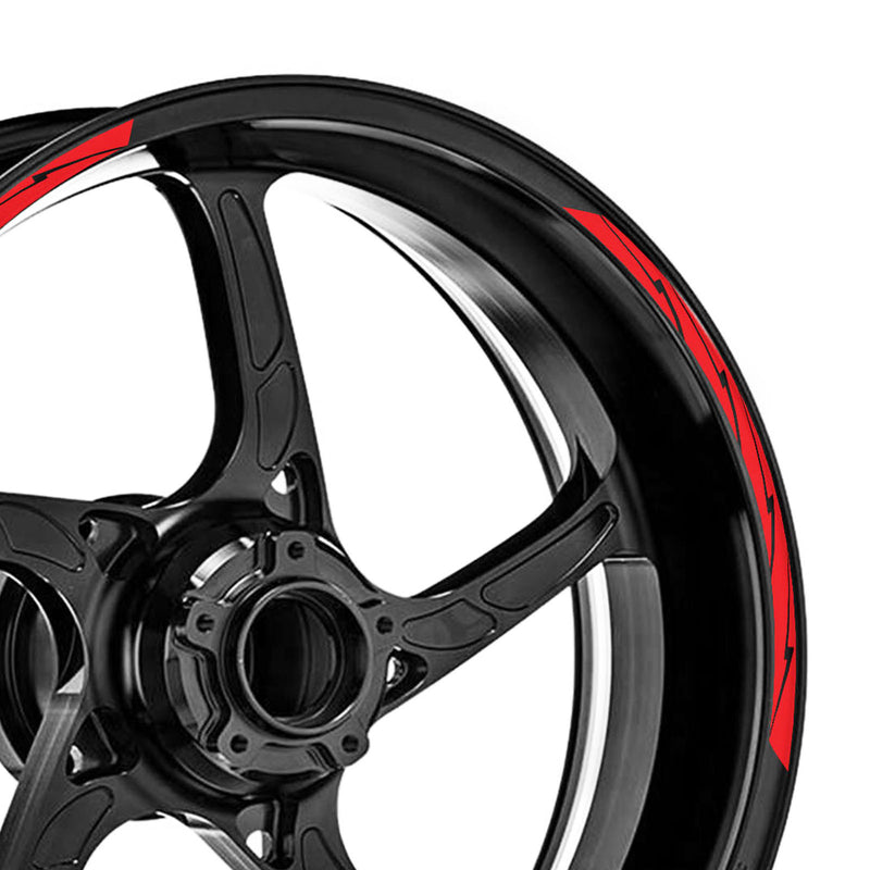 12 pcs Black Lightning 17'' Wheel Front & Rear Rim Skin Sticker Set - MC Motoparts