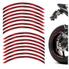 12 pcs Black Strip 17'' Wheel Front & Rear Rim Skin Sticker Set - MC Motoparts