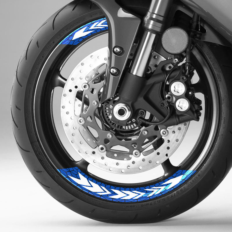 Arrow Pattern 17'' Wheel Front & Rear Removable Rim Sticker Set - MC Motoparts