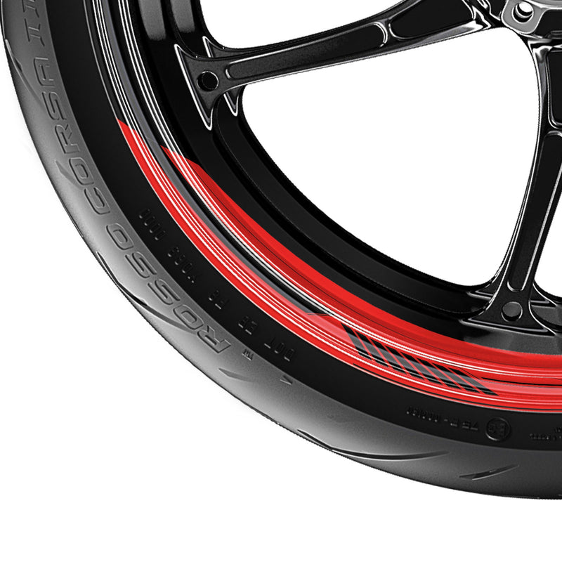 Robotic Pattern 17 inch Wheel Front & Rear Removable Rim Sticker Set - MC Motoparts