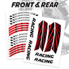 Red Motorcycle Front & Rear Wheel Rim Sticker Racing Stripes