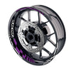 Purple Motorcycle Front & Rear Wheel Rim Sticker Racing Check