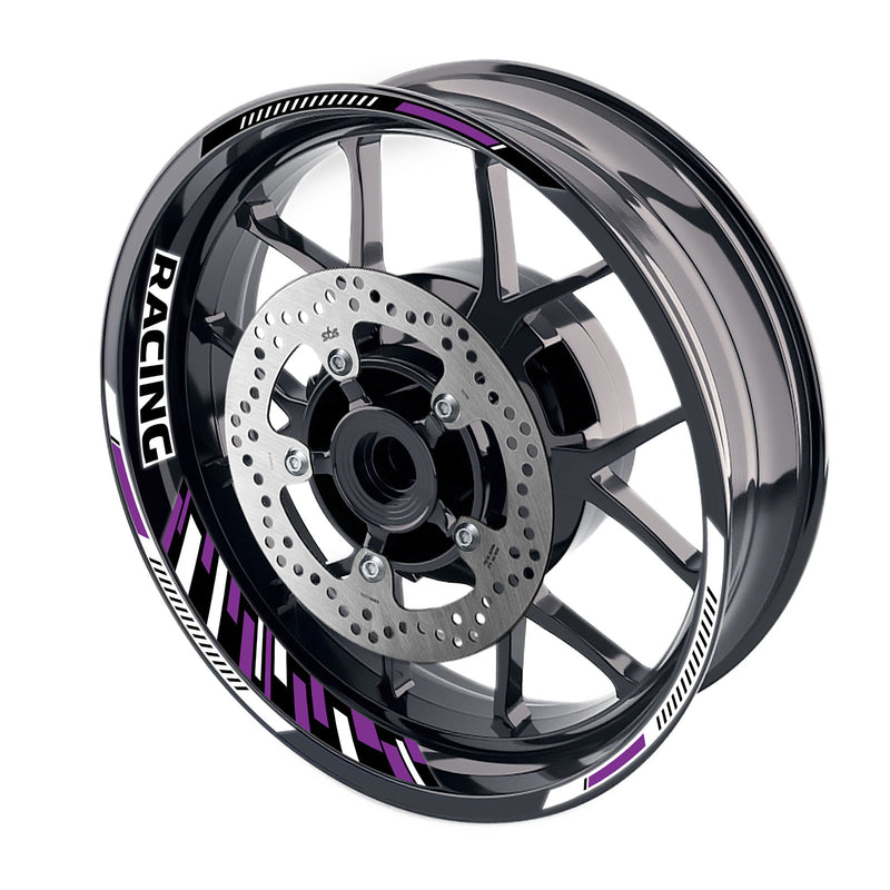 Purple Motorcycle Front & Rear Wheel Rim Sticker Racing Piano