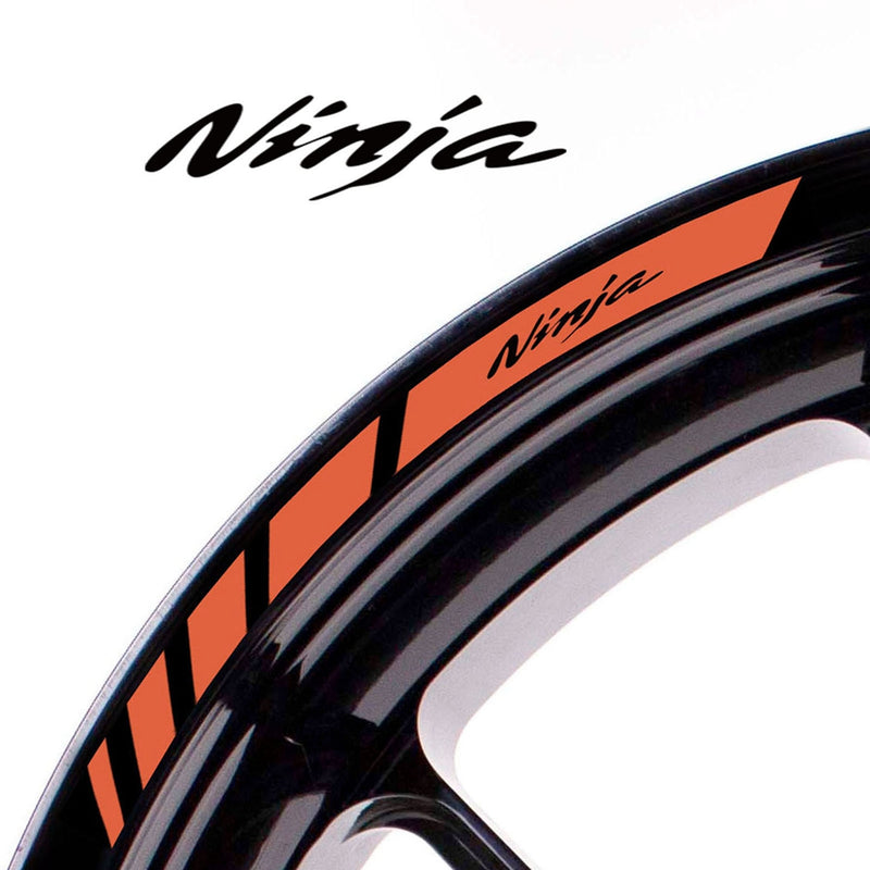 Fit Kawasaki NINJA Logo Stripes Wheel Rim Edge Sticker - MC Motoparts