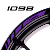 Fit Ducati 1098 Logo Stripes Wheel Rim Edge Sticker - MC Motoparts