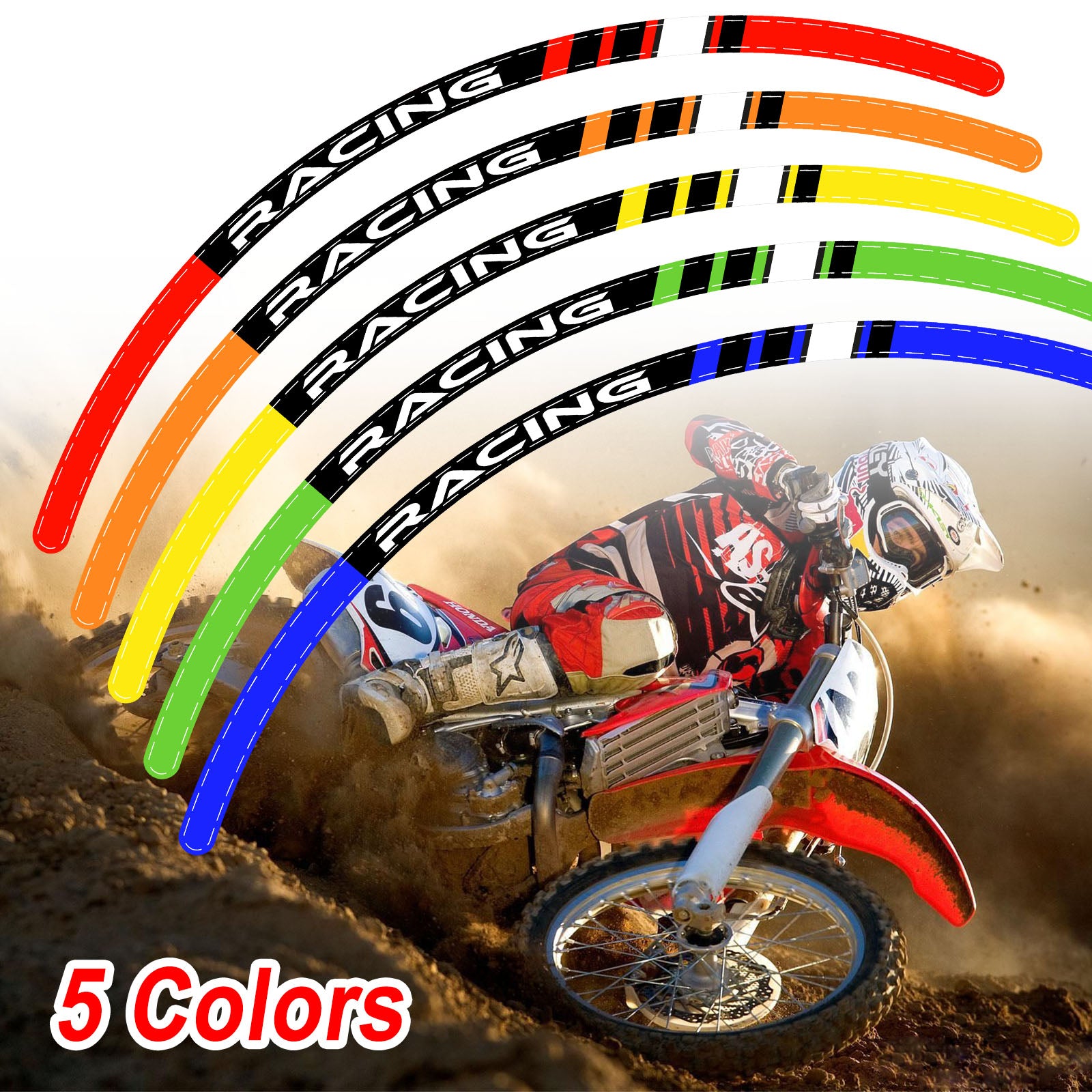 Fits Suzuki DR-Z 400 2000-2004 MX Dirt Bike Rim Skin Stickers