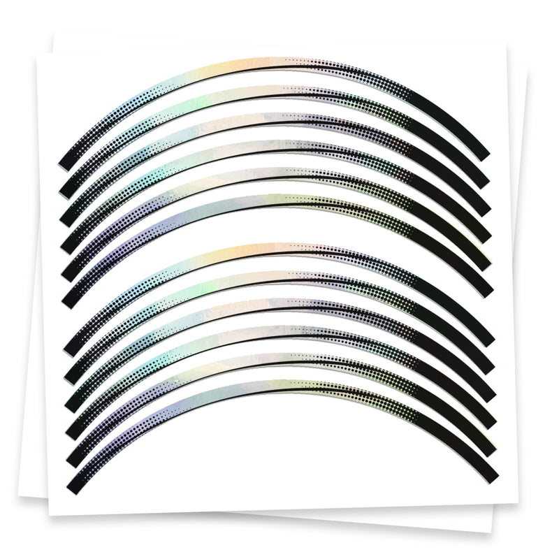 Fits 17'' Rim Rainbow Holographic Wheel Stickers J18 Rim Skin Decal Strip