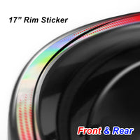 Fits 17'' Rim Rainbow Holographic Wheel Stickers J18 Rim Skin Decal Strip