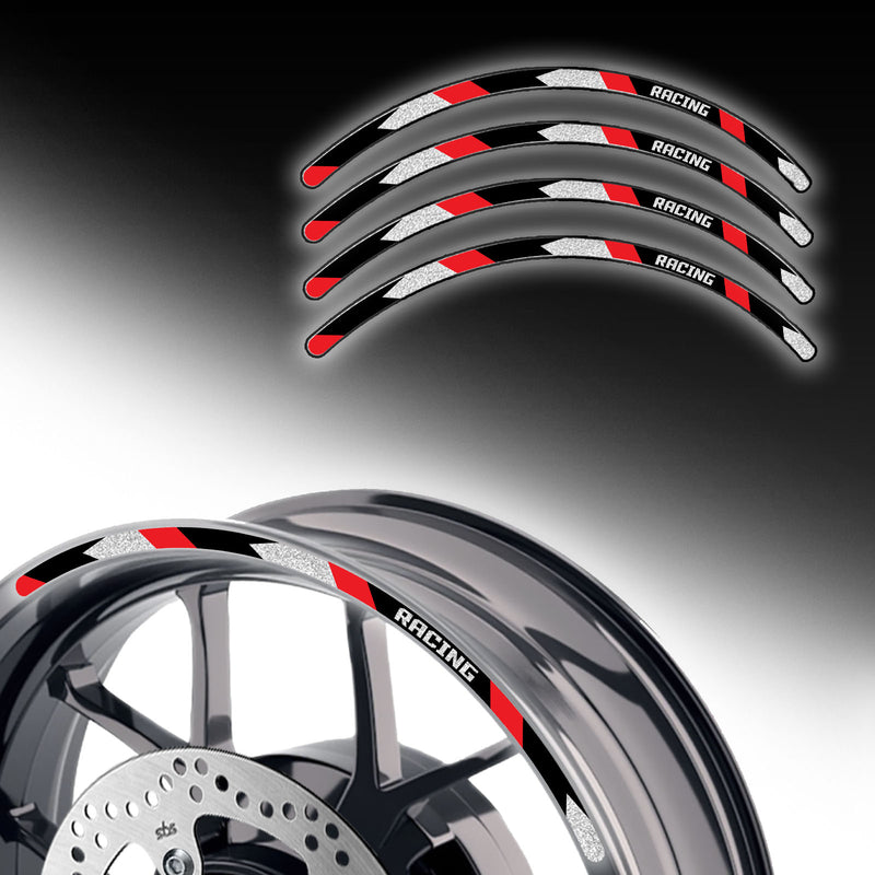 Reflective Strip Designer Pattern For 17'' Wheel Rim Skin Decal Set SH04 - MC Motoparts