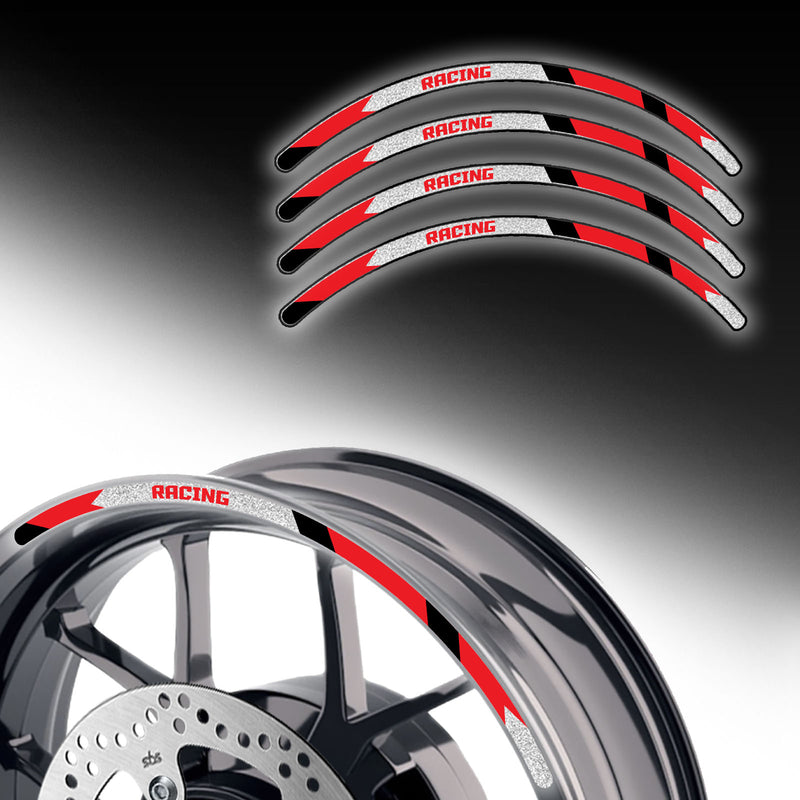 Reflective Strip Designer Pattern For 17'' Wheel Rim Skin Decal Set SH05 - MC Motoparts