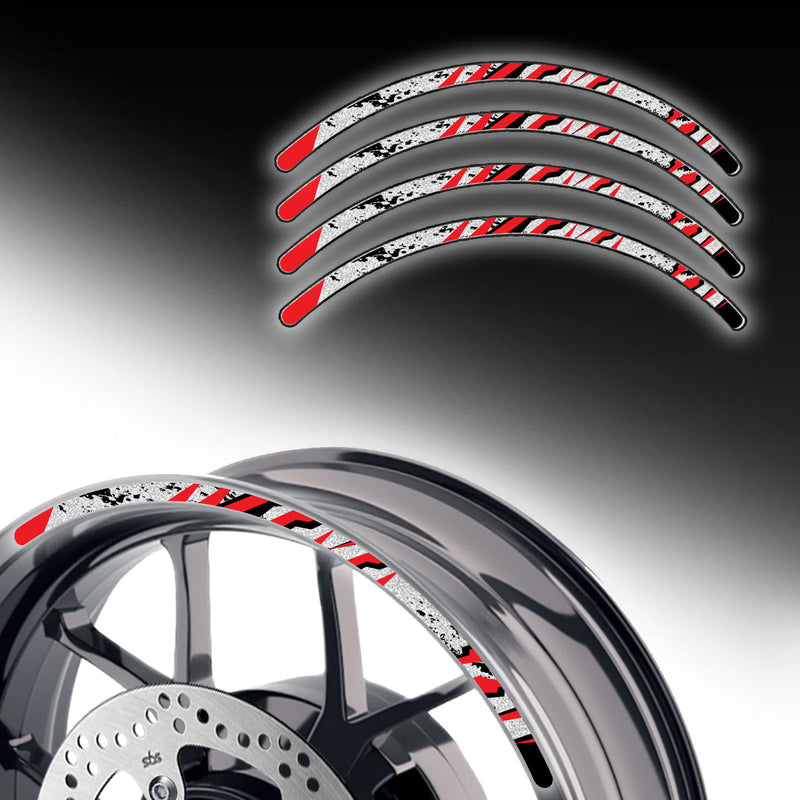 Reflective Strip Designer Pattern For 17'' Wheel Rim Skin Decal Set SH11 - MC Motoparts