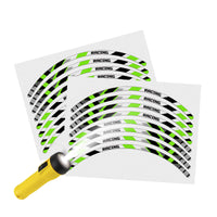 Reflective Strip Designer Green Pattern For 17'' Wheel Rim Skin Decal Set SH13