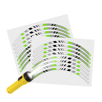 Reflective Strip Designer Green Pattern For 17'' Wheel Rim Skin Decal Set SH20