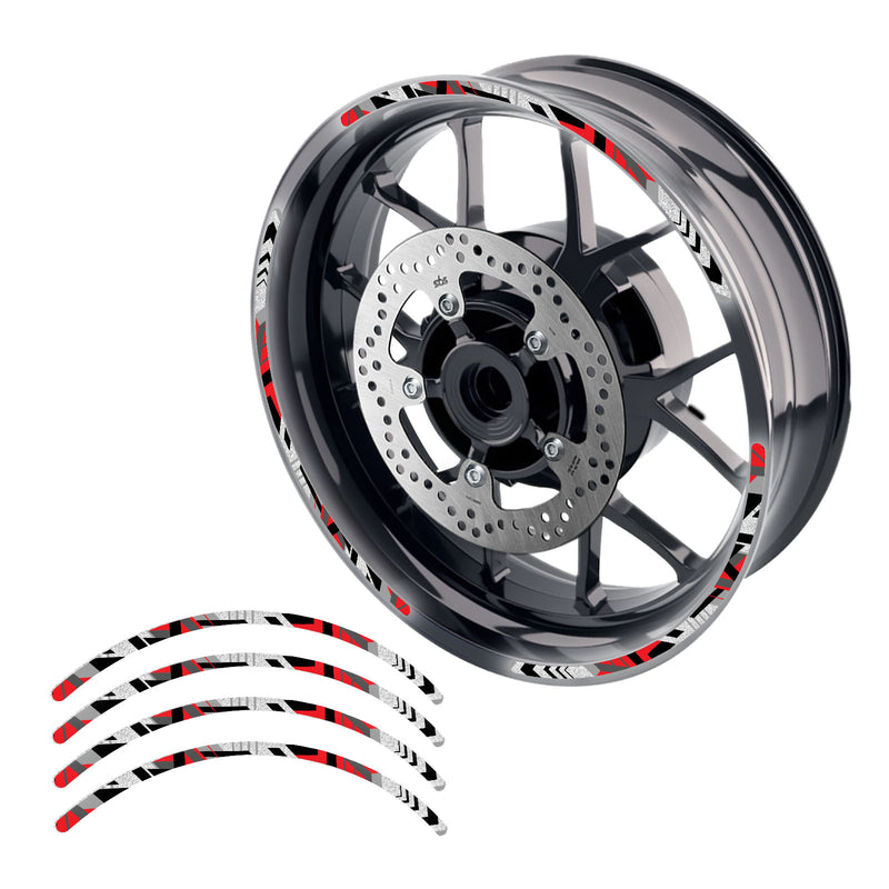 Reflective Strip Designer Pattern For 17'' Wheel Rim Skin Decal Set SH25 - MC Motoparts