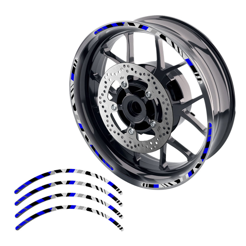 Reflective Strip Designer Pattern For 17'' Wheel Rim Skin Decal Set SH28 - MC Motoparts